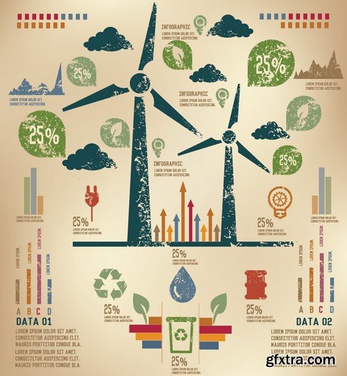 Stock Vectors - Ecology infographic template 5, 25xEPS