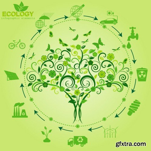 Stock Vectors - Ecology infographic template 5, 25xEPS