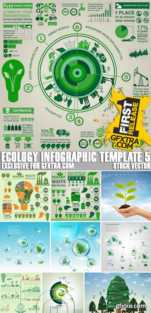 Stock Vectors - Ecology infographic template 5, 25xEPS