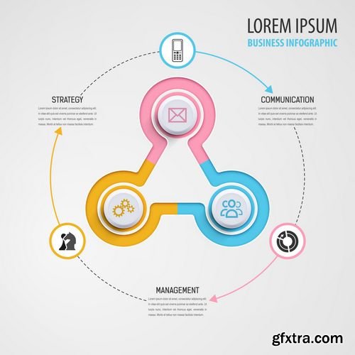 Vector - Business Infographics Circle Colorful Style