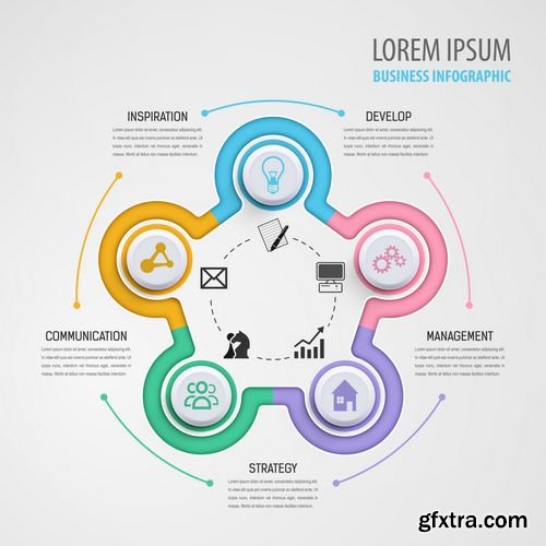 Vector - Business Infographics Circle Colorful Style