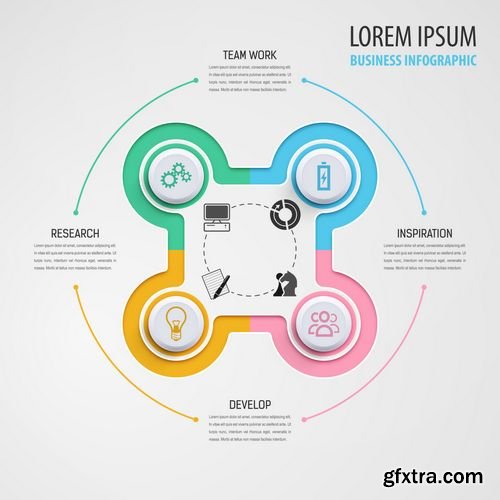 Vector - Business Infographics Circle Colorful Style