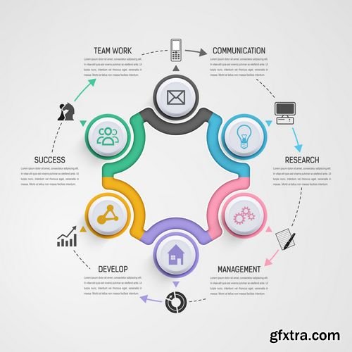 Vector - Business Infographics Circle Colorful Style