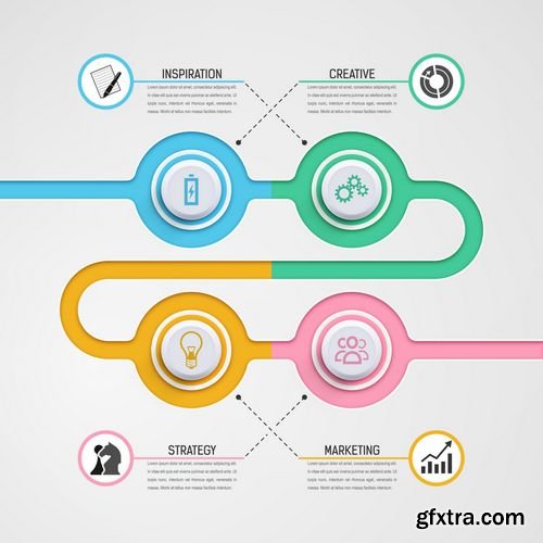 Vector - Business Infographics Circle Colorful Style