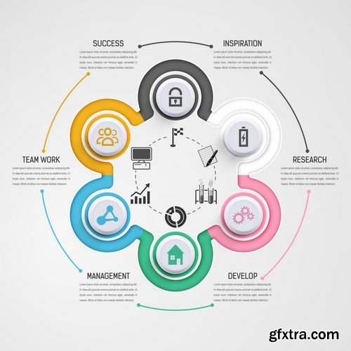 Vector - Business Infographics Circle Colorful Style