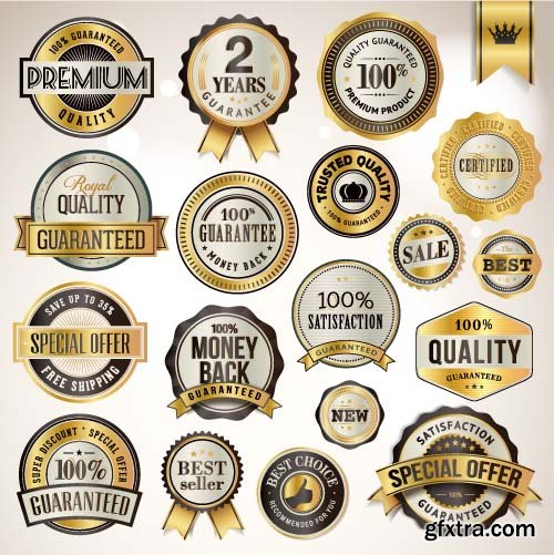 Quality labels and stickers 7x EPS