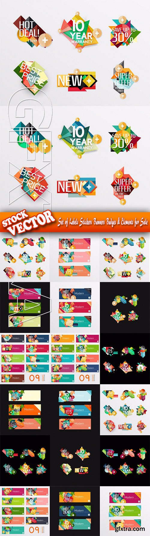 Stock Vector - Set of Labels Stickers Banners Badges & Elements for Sale