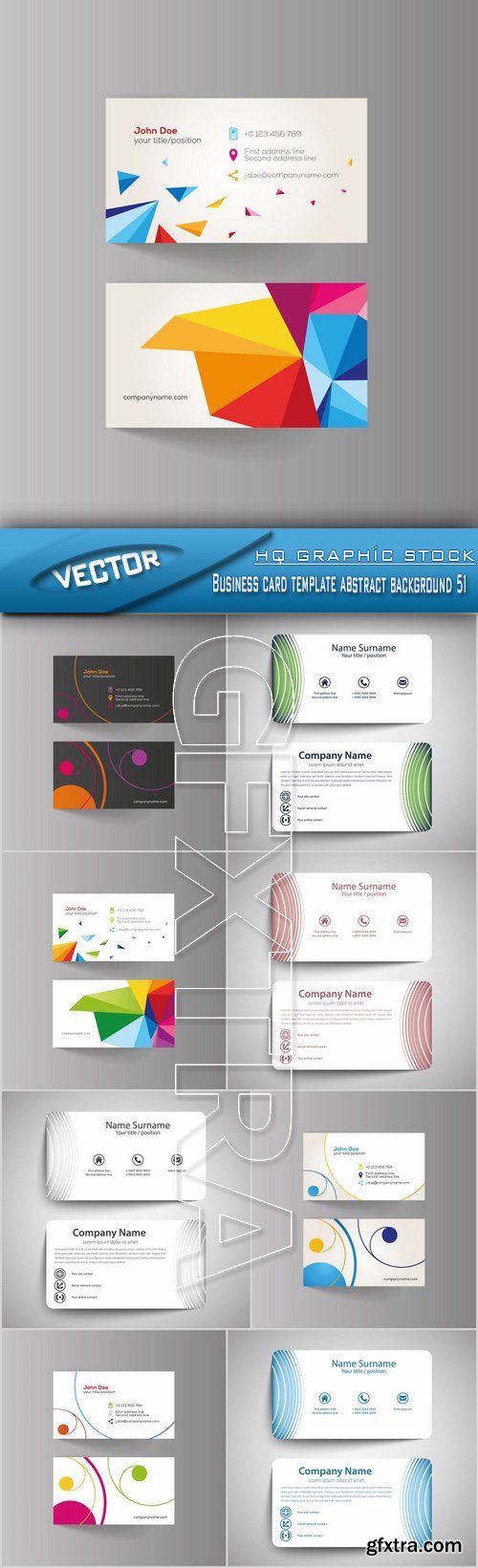 Stock Vector - Business card template abstract background 51