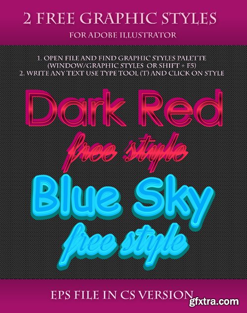 Styles for Adobe Illustrator - Dark Red & Blue Sky