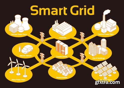 Smart Grid Image Illustration Vector 5x EPS