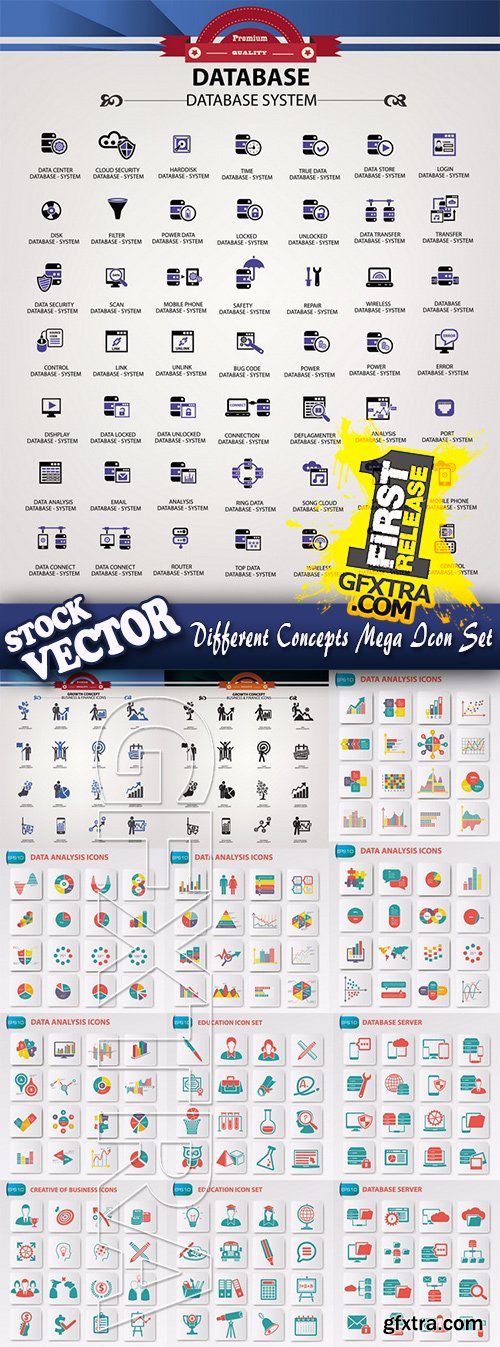 Stock Vector - Different Concepts Mega Icon Set, 25EPS