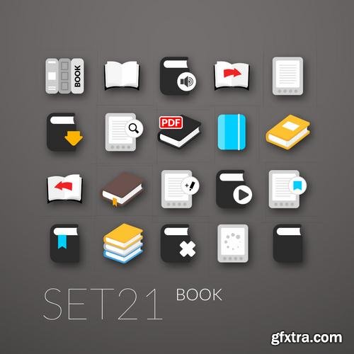 Stock Vector - Flat Icons Set, 30EPS