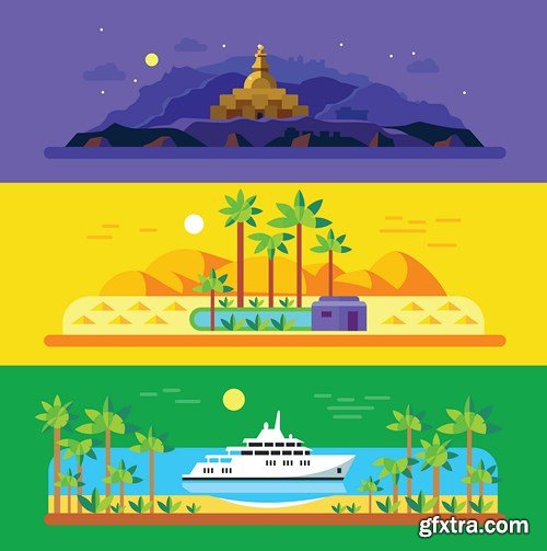 Tourism and Travel - Flat Collection, 25xEPS
