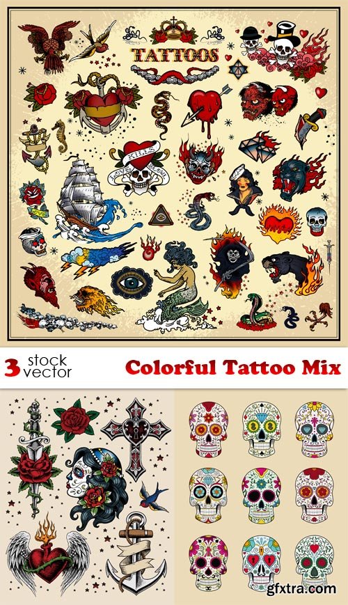 Vectors - Colorful Tattoo Mix