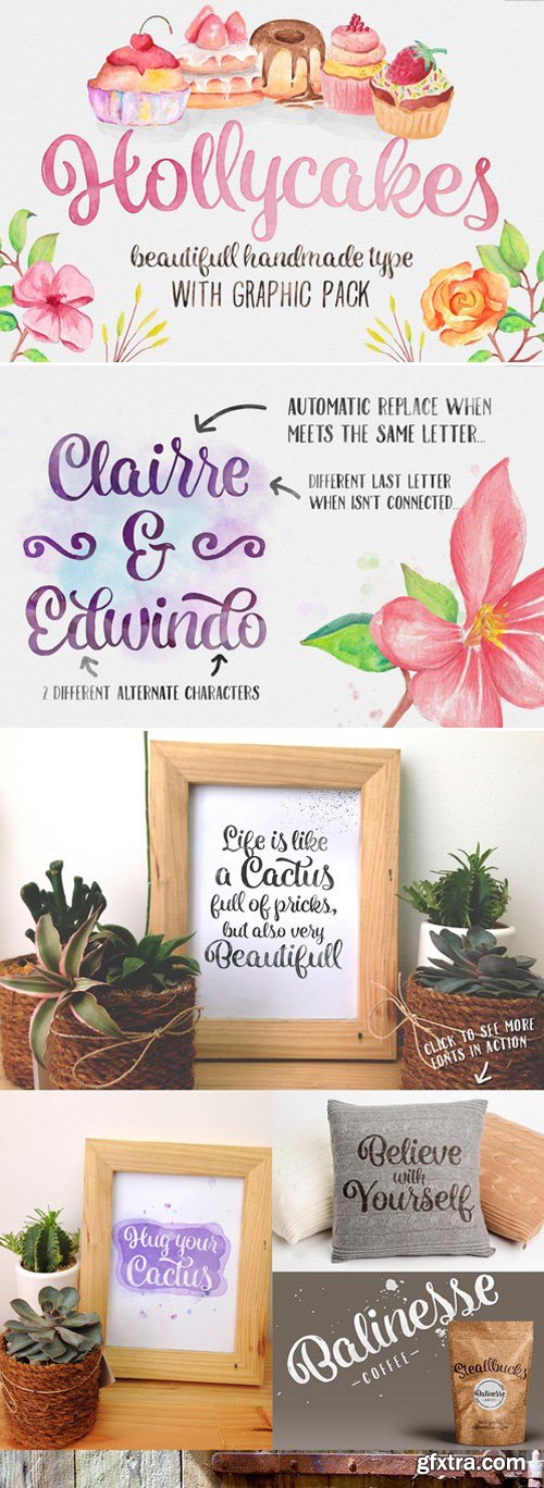 CM - Hollycakes Fonts with Graphic Pack