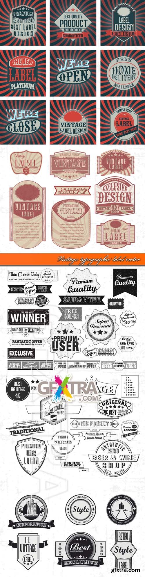 Vintage typographic label vector