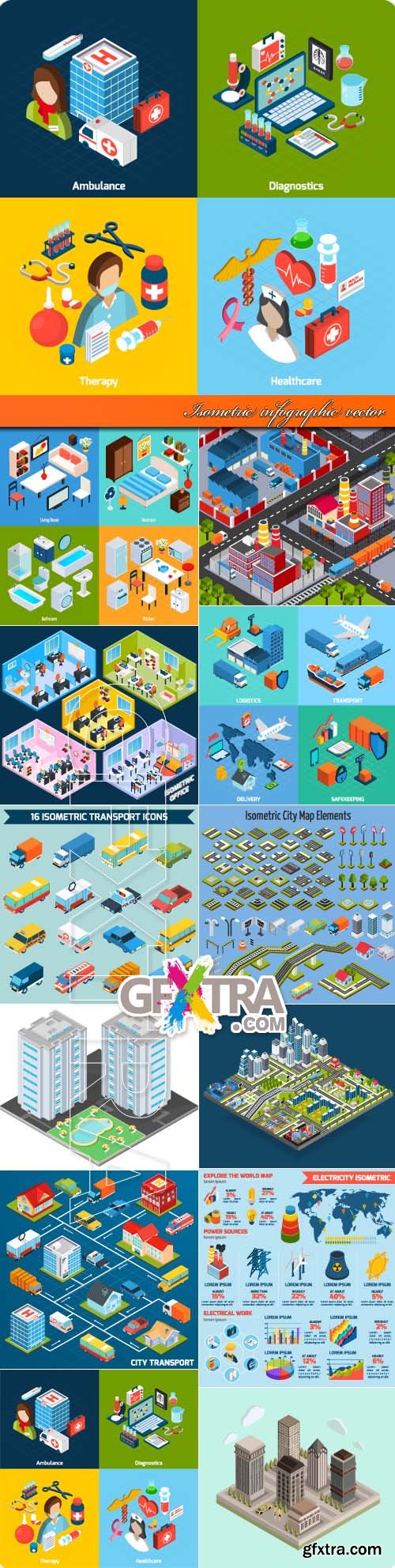 Isometric infographic vector