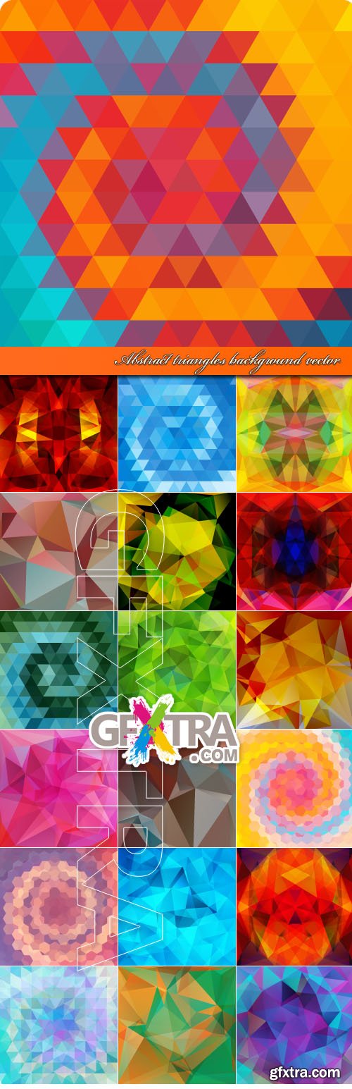 Abstract triangles background vector