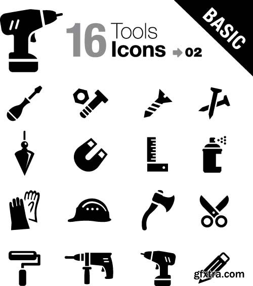 Icons construction and repair tools 18x EPS