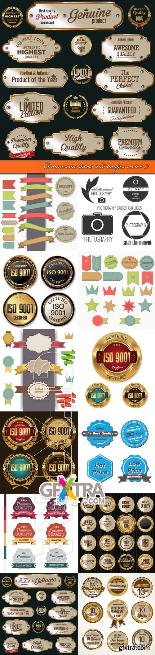 Commercial labels and badges vector 17