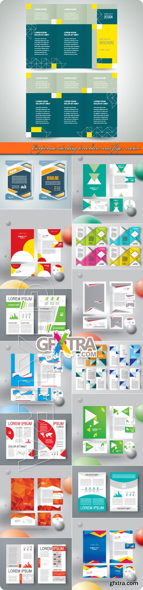 Corporate identity brochure and flyer vector