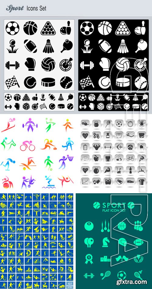 Stock Vectors - Flat Icon Set - Sport