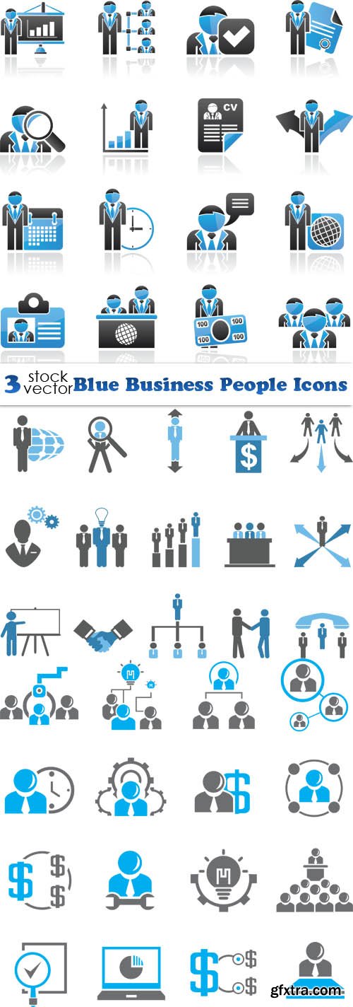 Vectors - Blue Business People Icons