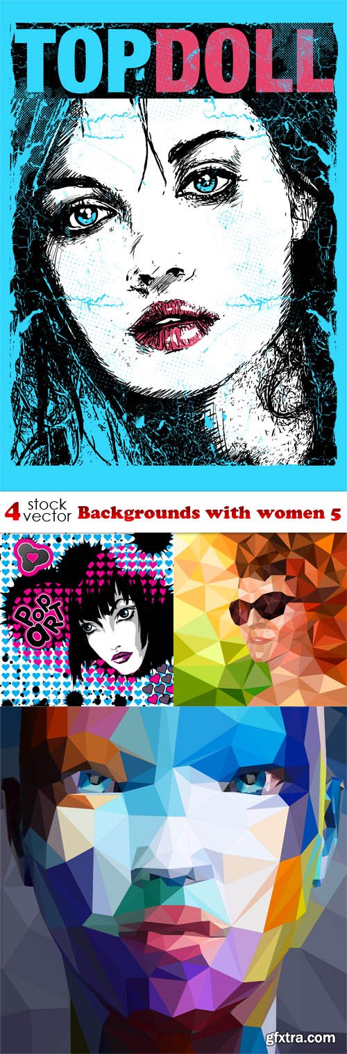 Vectors - Backgrounds with women 5