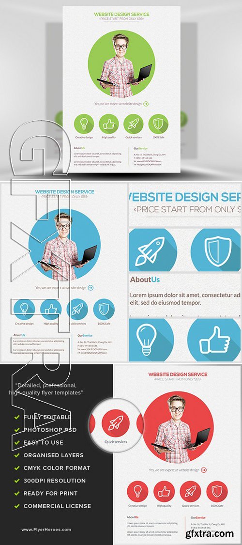 Flat Style Freelancer Flyer Template