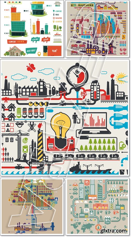 Real estate. Infographic elements. Ecology info graphic background - Vector