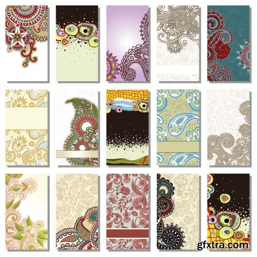 Collection of flower business card 10x EPS