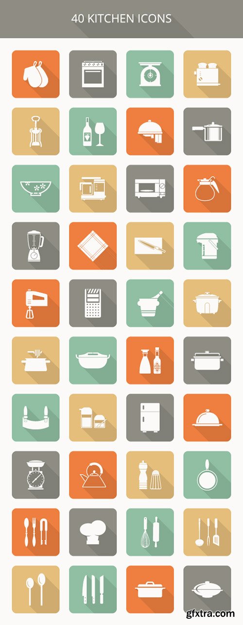 AI, EPS, PSD Vector Icons - Kitchen Icons 2015