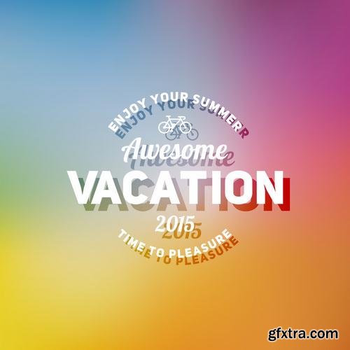 Stock Vector - Tropical Paradise Beach Vacation Adventure and Travel Labels Logos, 30EPS