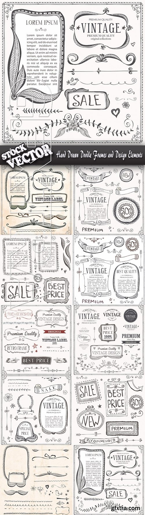Stock Vector - Hand Drawn Doodle Frames and Design Elements