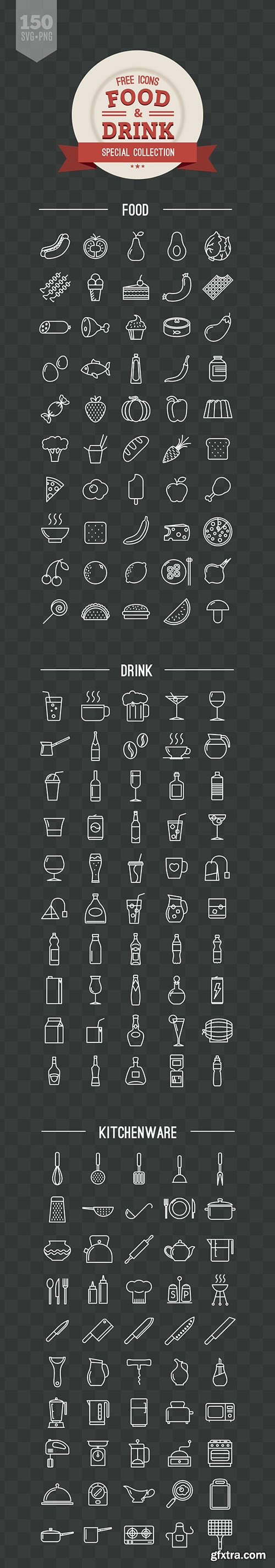 PNG, SVG Vector Icons - 150 Food and Drink Icons 2015