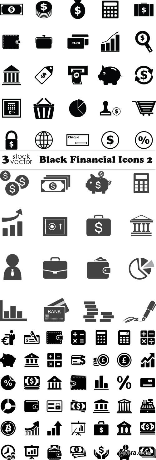 Vectors - Black Financial Icons 2