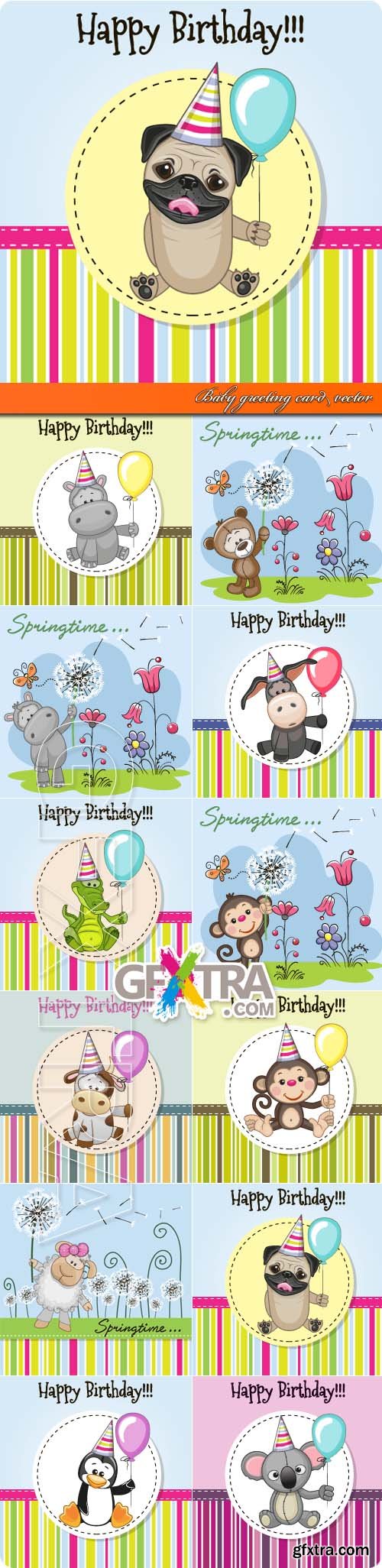 Baby greeting card vector