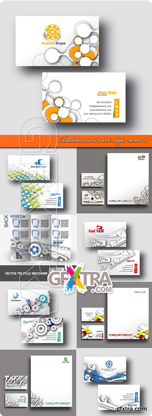 Business card art style vector 8