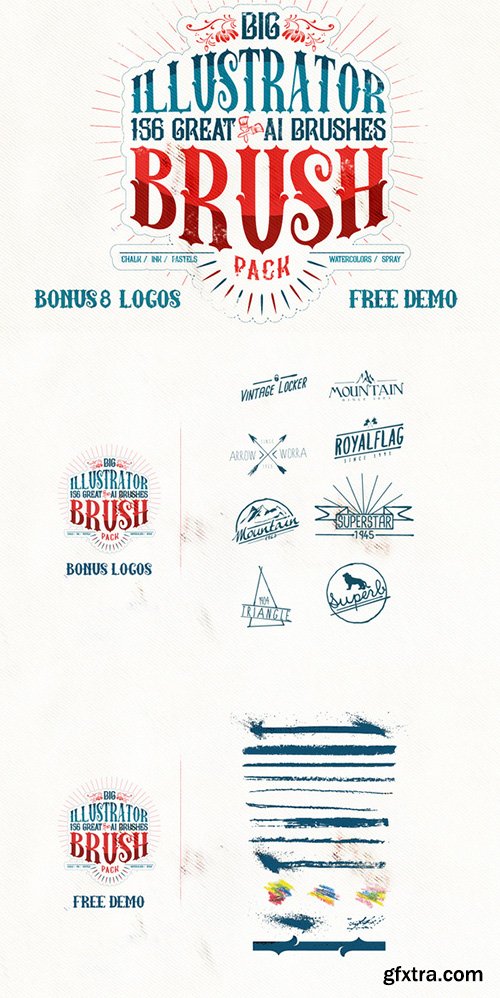 CM - 156 Illustrator Brush Pack + Bonus 233781