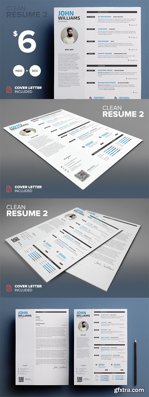 CM - Clean Resume 2 - Word & Indesign 235243