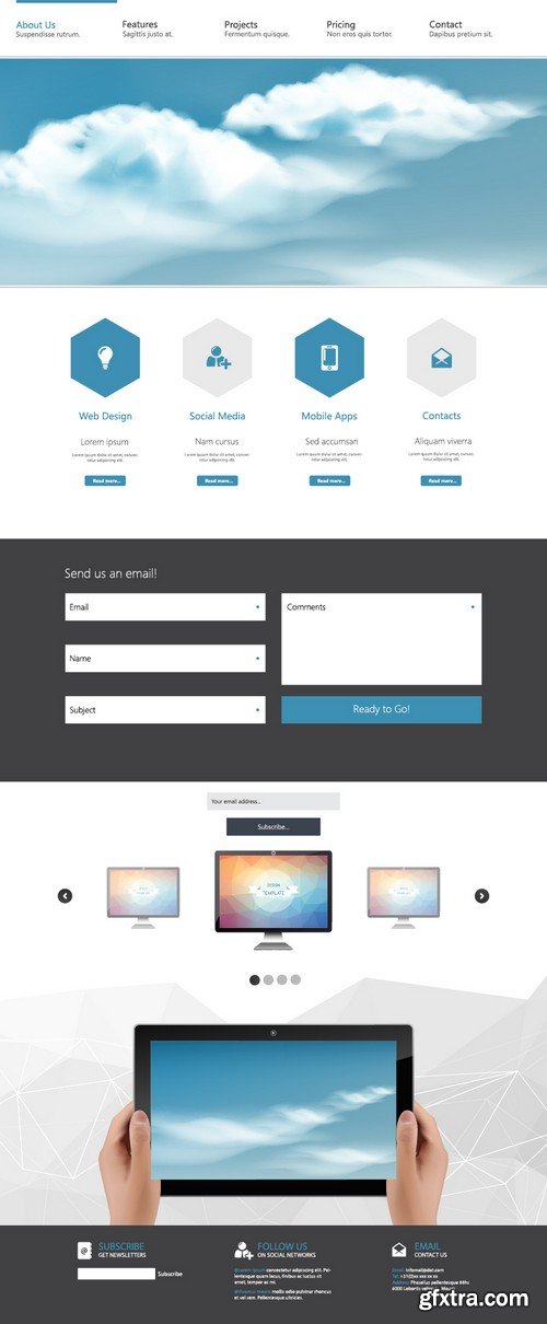 Stock Vectors - Website template 25, 25xEPS