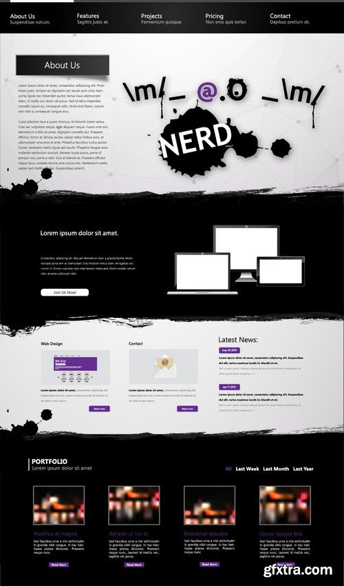 Stock Vectors - Website template 25, 25xEPS