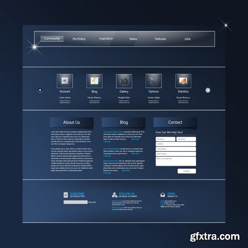 Stock Vectors - Website template 25, 25xEPS