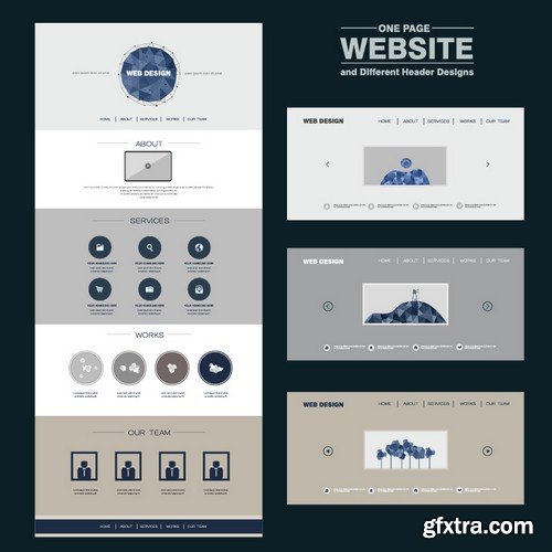 Stock Vectors - Website template 25, 25xEPS