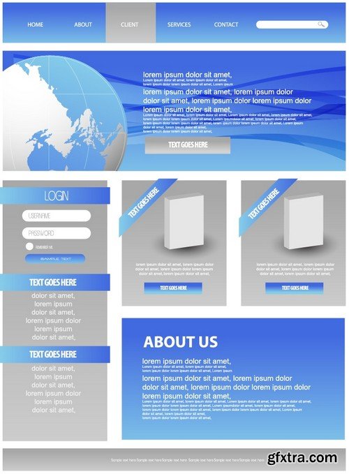 Stock Vectors - Website template 25, 25xEPS