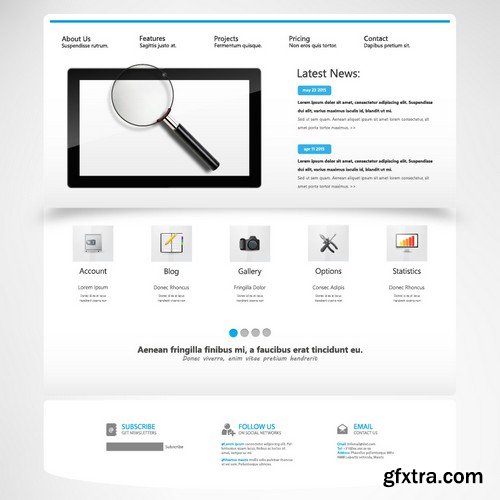 Stock Vectors - Website template 25, 25xEPS