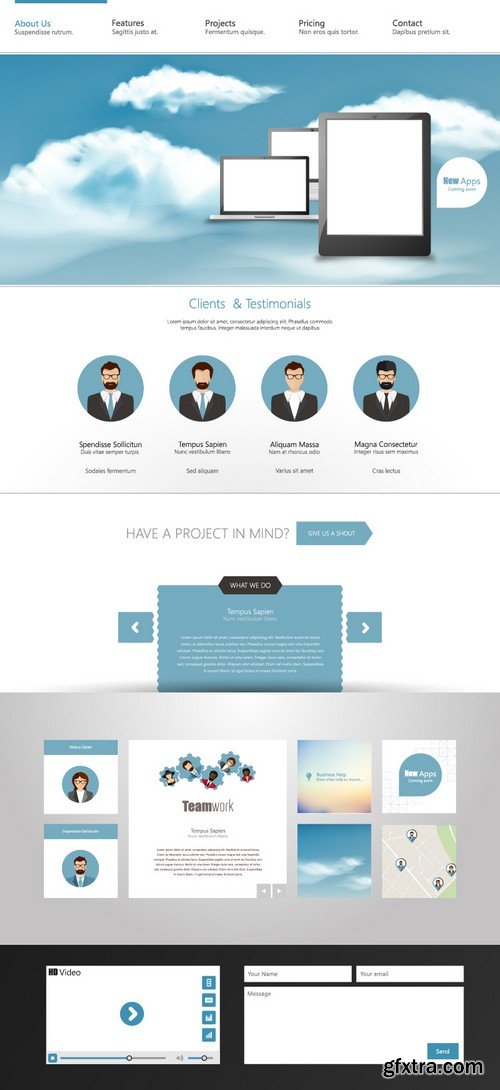 Stock Vectors - Website template 25, 25xEPS