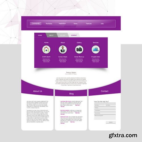 Stock Vectors - Website template 25, 25xEPS