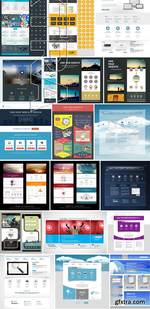 Stock Vectors - Website template 25, 25xEPS