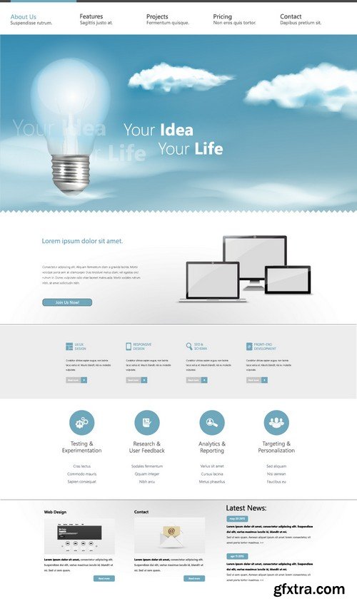 Stock Vectors - Website template 25, 25xEPS